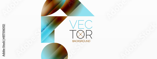 Serene gradient template. Circles and triangles mingle in minimalist perfection. Gentle fusion of forms and hues creates balanced yet captivating backdrop, embodying modern sophistication