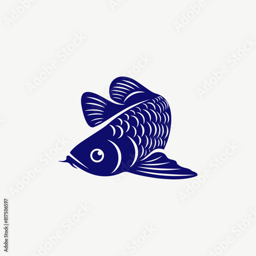 Minimalist Modern Arwana Fish Logo Illustration