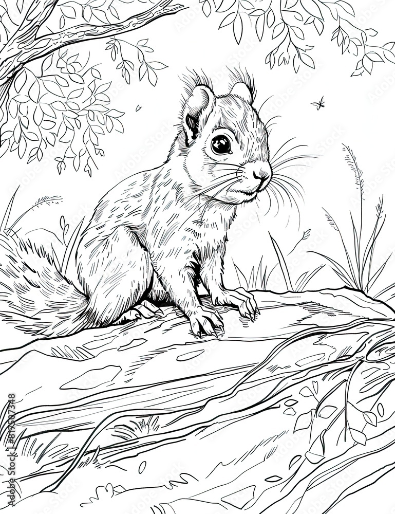 Obraz premium Squirrel coloring book for kids