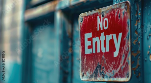 Sign saying "No Entry", close-up.