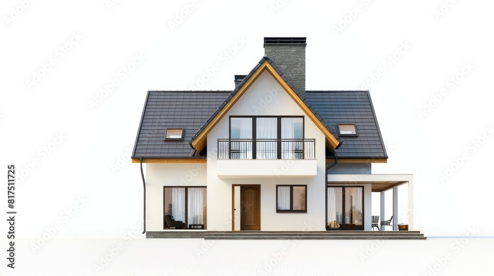 3d house modern isolated on white background,AI generated image 3d house modern isolated on white background,AI generated image