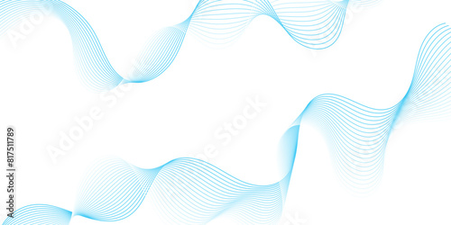 Smooth wave abstract vector background layout design.background image with dynamic curves.Abstract blue futuristic blend waves lines technology background and sound wave lines on white background.