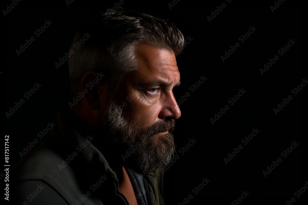 man portrait on black background