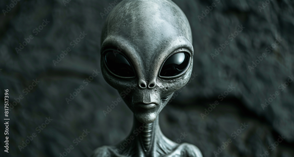 Alien with Large Eyes, Detailed Close-Up Alien with Large Eyes, Detailed Close-Up