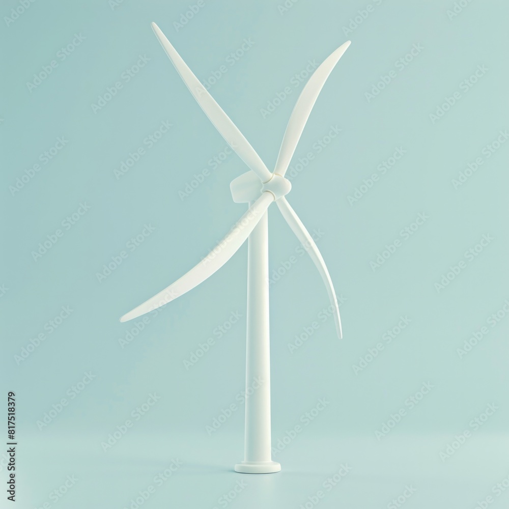 A 3D representation of a wind turbine blade made from recycled materials, AI Generative A 3D representation of a wind turbine blade made from recycled materials, AI Generative