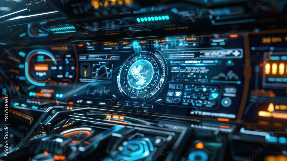 Future virtual reality technology screen dashboard. Future virtual reality technology screen dashboard.