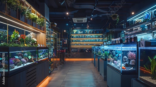 Vibrant Menagerie Captivating Pet Store Showcases Diverse Animal Wonders in Cozy Ambiance