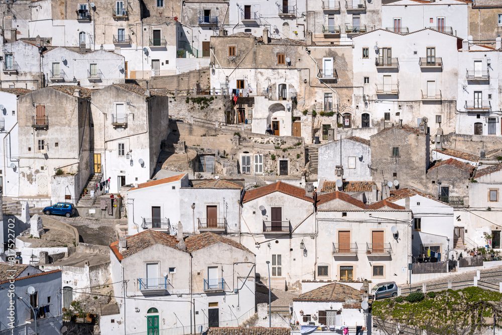 The old houses of Monte Sant Angelo on the Gargano mountains in the Puglia region of Italy The old houses of Monte Sant Angelo on the Gargano mountains in the Puglia region of Italy