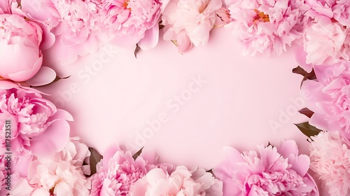 pink background with frame flowers