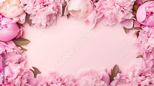 pink background with frame flowers