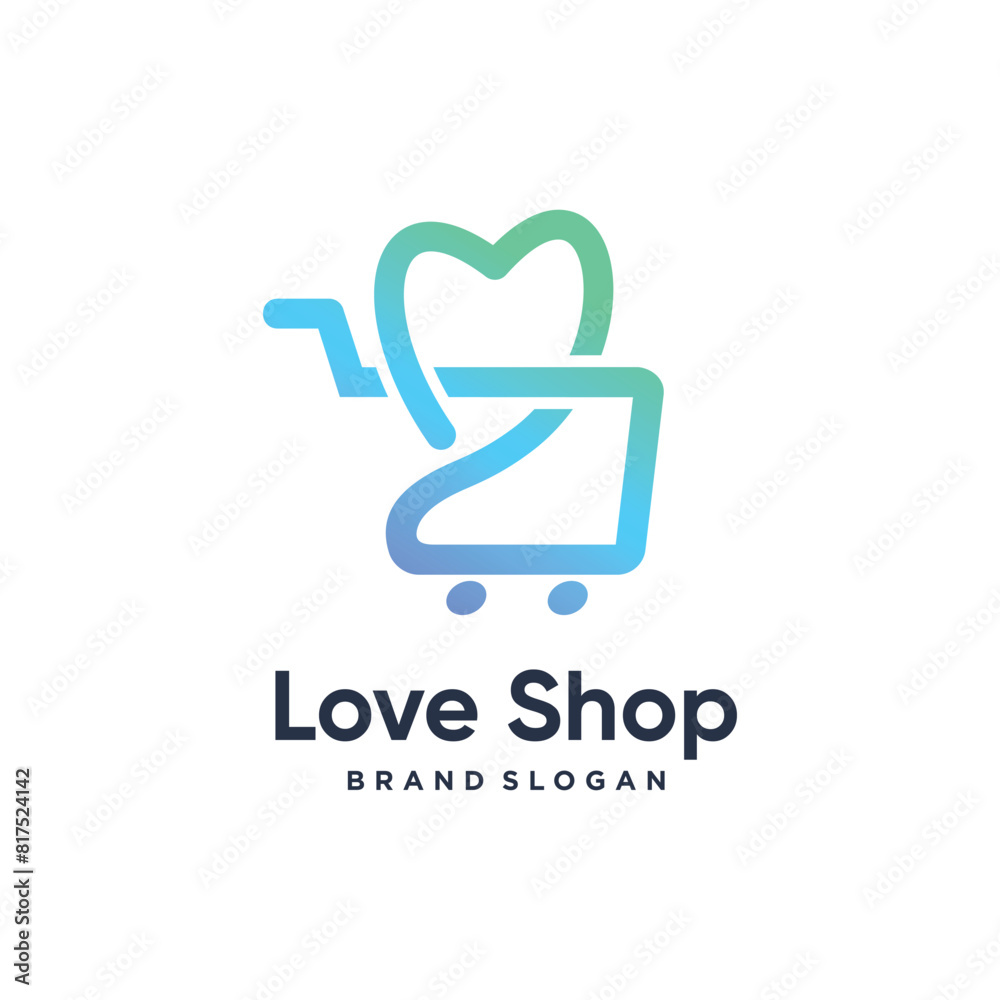 Love shop design element idea with modern style concept Love shop design element idea with modern style concept