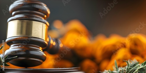 Courtroom sentencing for drug offenses following legal guidelines with judges gavel. Concept Courtroom, Sentencing, Drug Offenses, Legal Guidelines, Judges Gavel photo