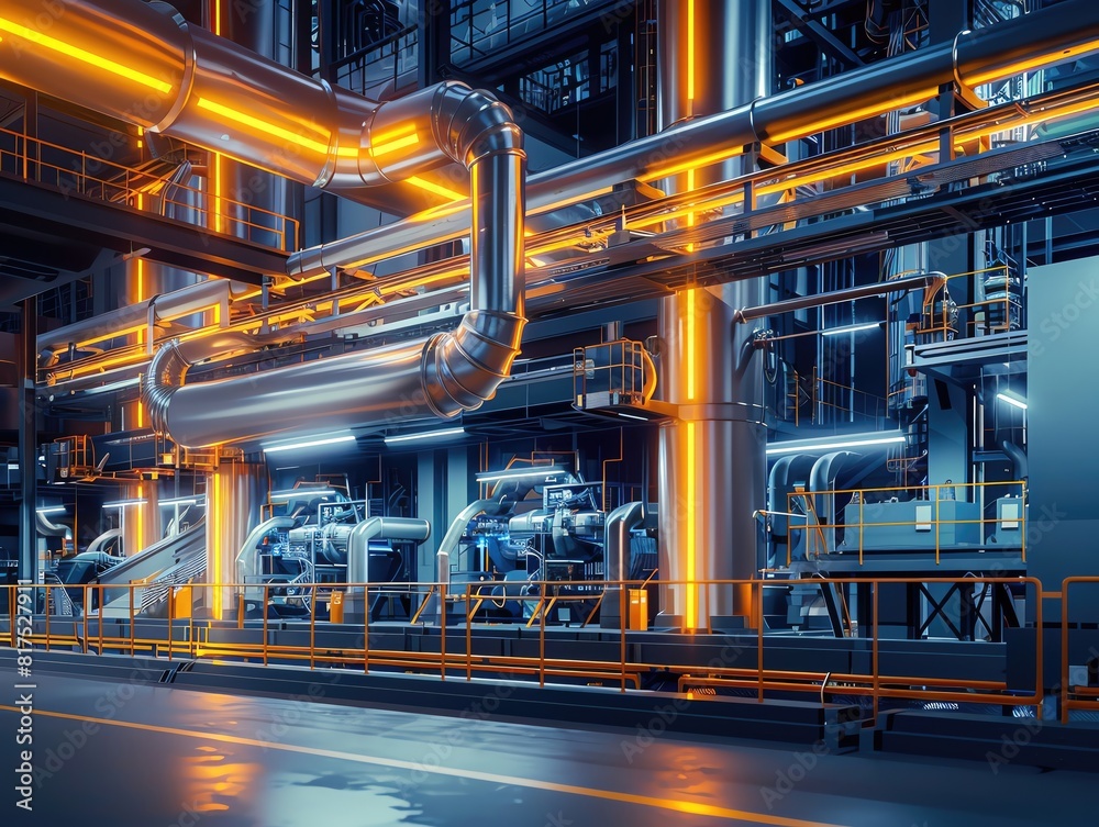 A factory with clean energy plants illustrating carbon emission reduction, industrial background, side view, emphasizing sustainable manufacturing, sci-fi tone, vivid A factory with clean energy plants illustrating carbon emission reduction, industrial background, side view, emphasizing sustainable manufacturing, sci-fi tone, vivid
