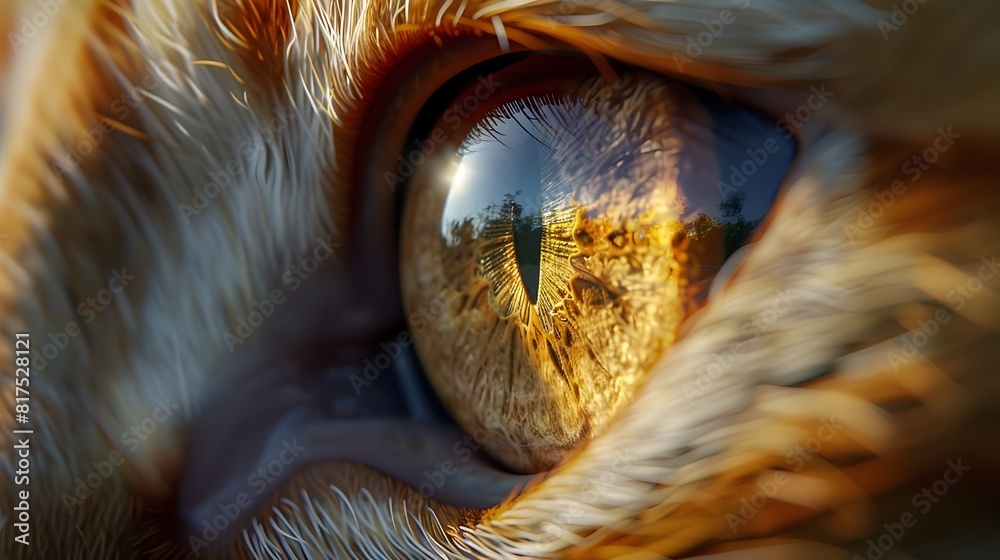 Mesmerizing Feline Eye Reflecting Curiosity and Playfulness Mesmerizing Feline Eye Reflecting Curiosity and Playfulness