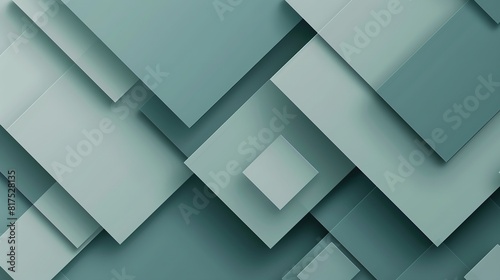 Blue and green abstract background featuring overlapping squares in varying shades, creating a dynamic and geometric composition