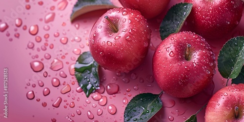 Apple banner. Close-up food photography photo