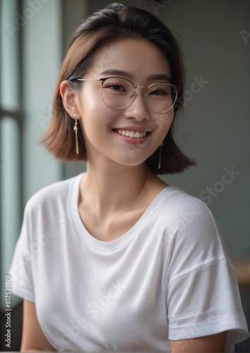 Portrait of a Thai Smiling Beautiful Woman