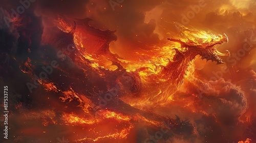 Experience the incredible intensity of a blazing infern photo