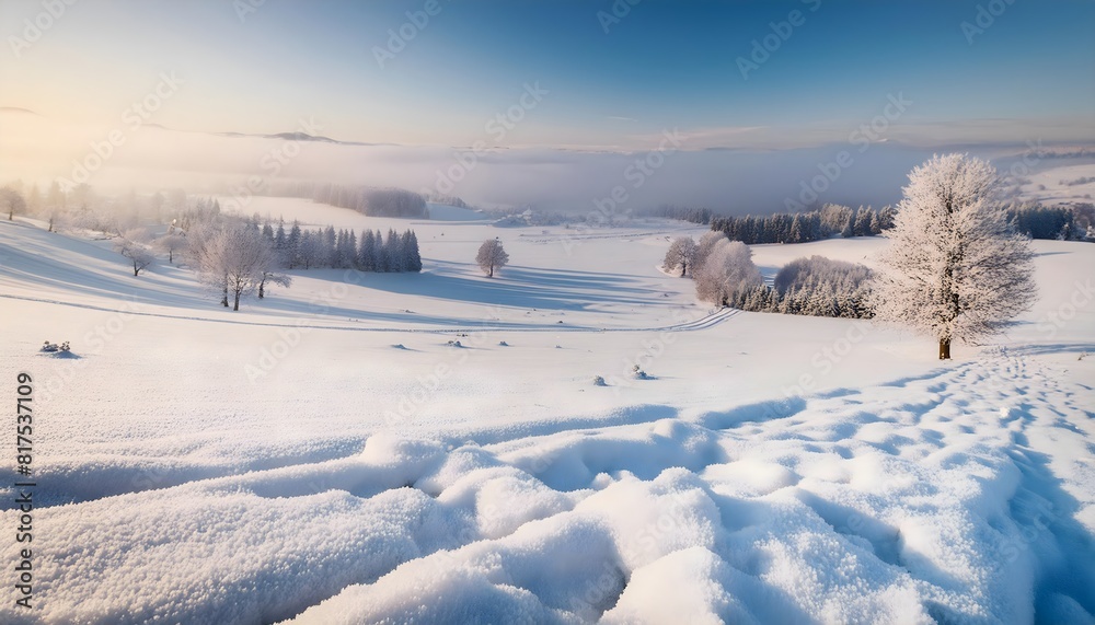 Winter wonderland with snow-covered fields, Snow, field, winter, wonderland, landscape Winter wonderland with snow-covered fields, Snow, field, winter, wonderland, landscape