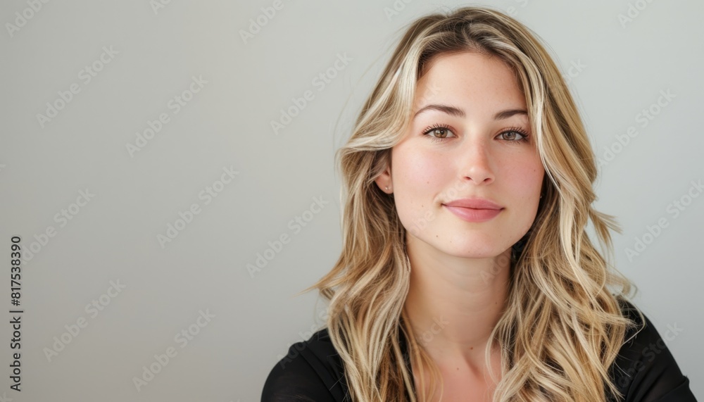 Portrait of a Smiling Young Woman with Blonde Hair. Portrait of a Smiling Young Woman with Blonde Hair.