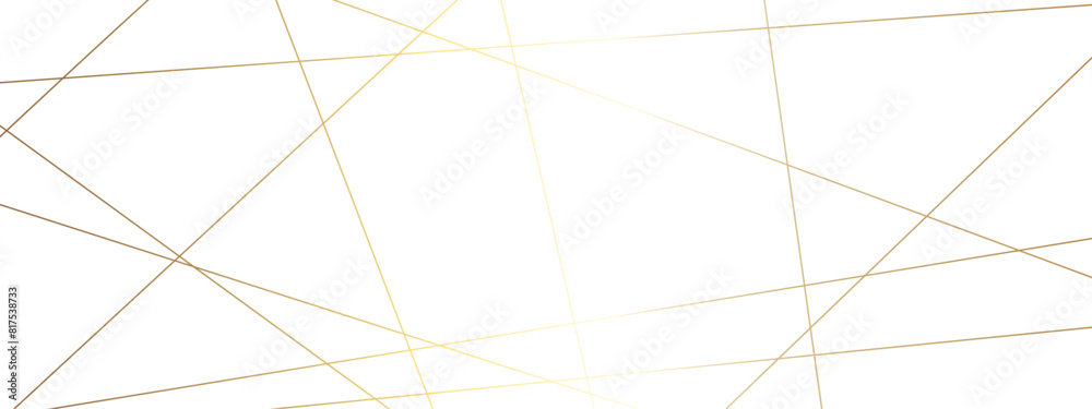 Obraz premium Abstract luxury seamless premium shiny golden random chaotic square and triangle lines on transparent background. Vector, illustration