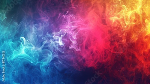 Colorful Abstract Smoke on Dark Background © Wan
