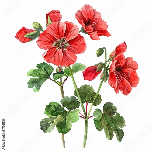 Watercolor Geranium Clipart