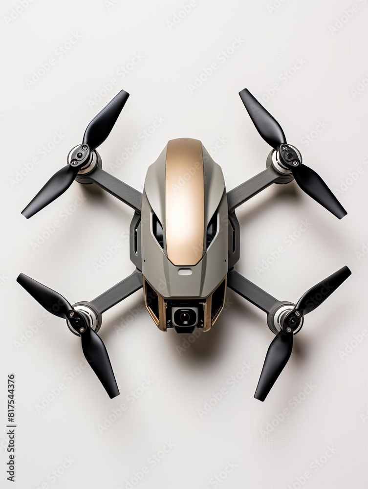 Top view of a modern drone with a camera.