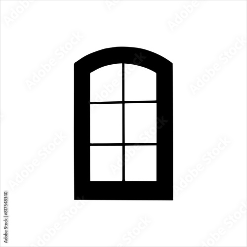 Window frame silhouette isolated on white background. window icon vector illustration.
