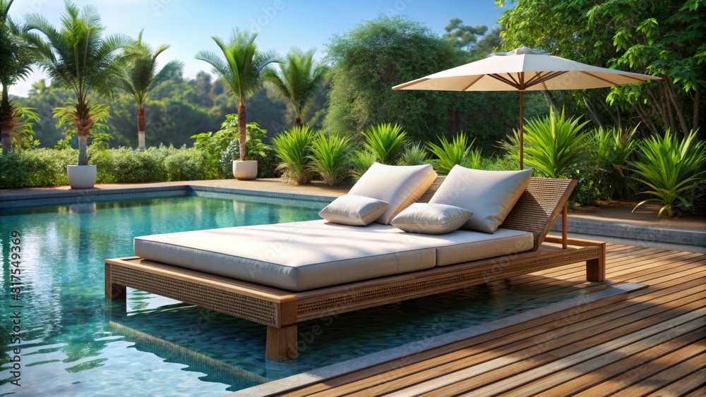 Obraz premium ool bed beside the pool for relax