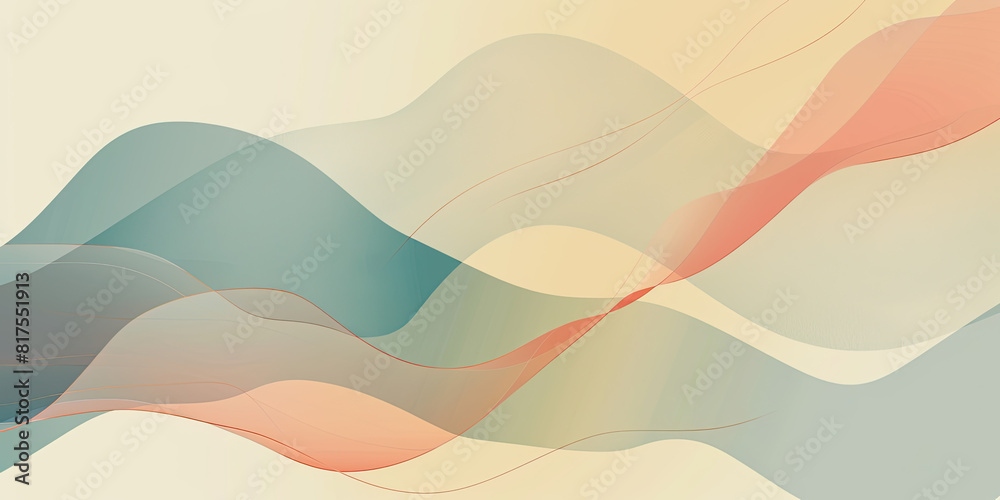 Digital art soft contrast abstract background, minimal lines patterns wavy backdrop edge line, generated ai Digital art soft contrast abstract background, minimal lines patterns wavy backdrop edge line, generated ai