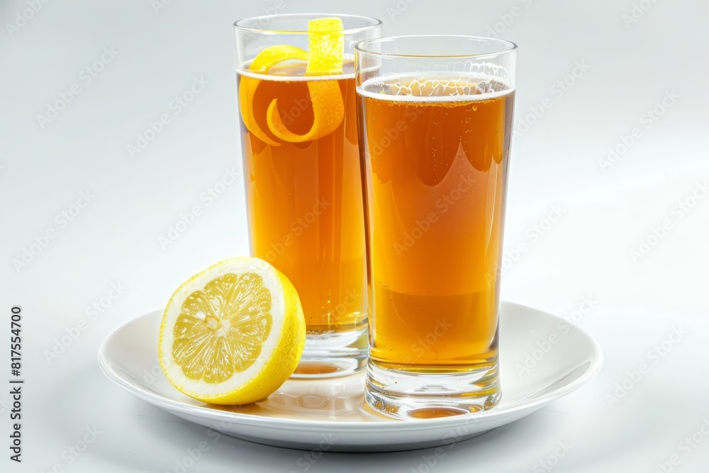Apple Cider Shandy with Chilled Lager Beer and Sparkling Cider in Tall Glass Apple Cider Shandy with Chilled Lager Beer and Sparkling Cider in Tall Glass