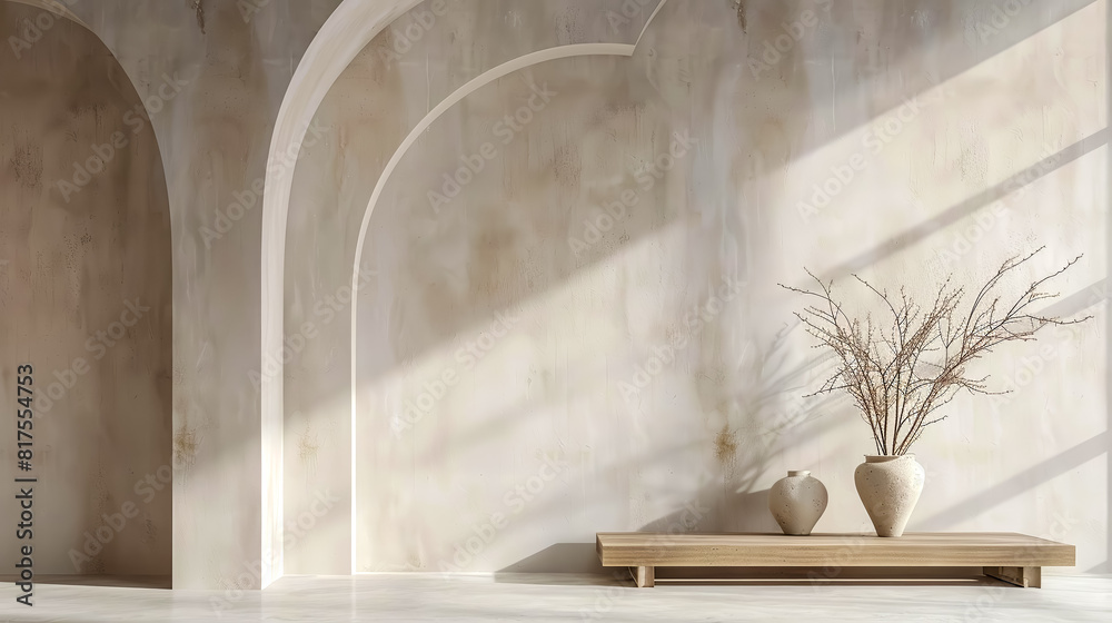 Subtle Zen wallpaper featuring minimalist geometric arches Subtle Zen wallpaper featuring minimalist geometric arches