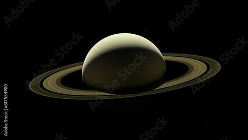 Planet Saturn moving in outer space. photo