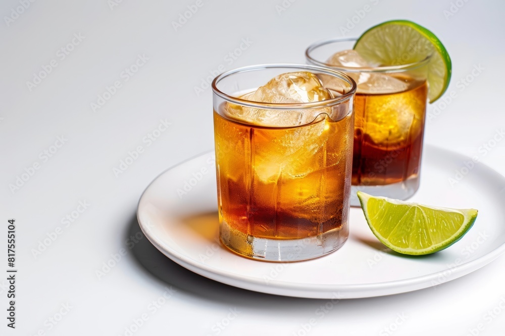 Highball Glass with Angostura Bitters and Lime Highball Glass with Angostura Bitters and Lime