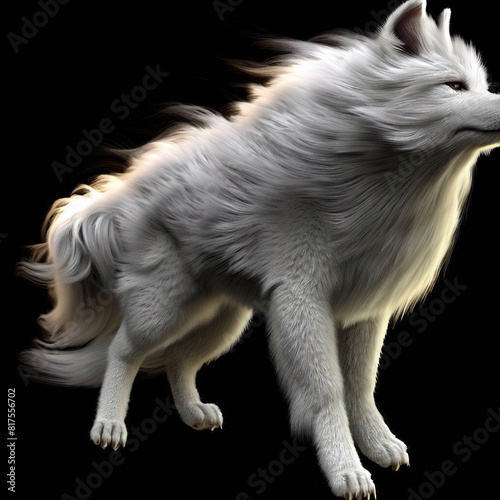 3D furry forest animal with beautiful colors and white background. with Generative AI technology	