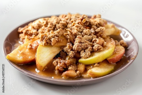 Elegant Streusel Topped Apple Crisp Dessert © Mayatnikstudio