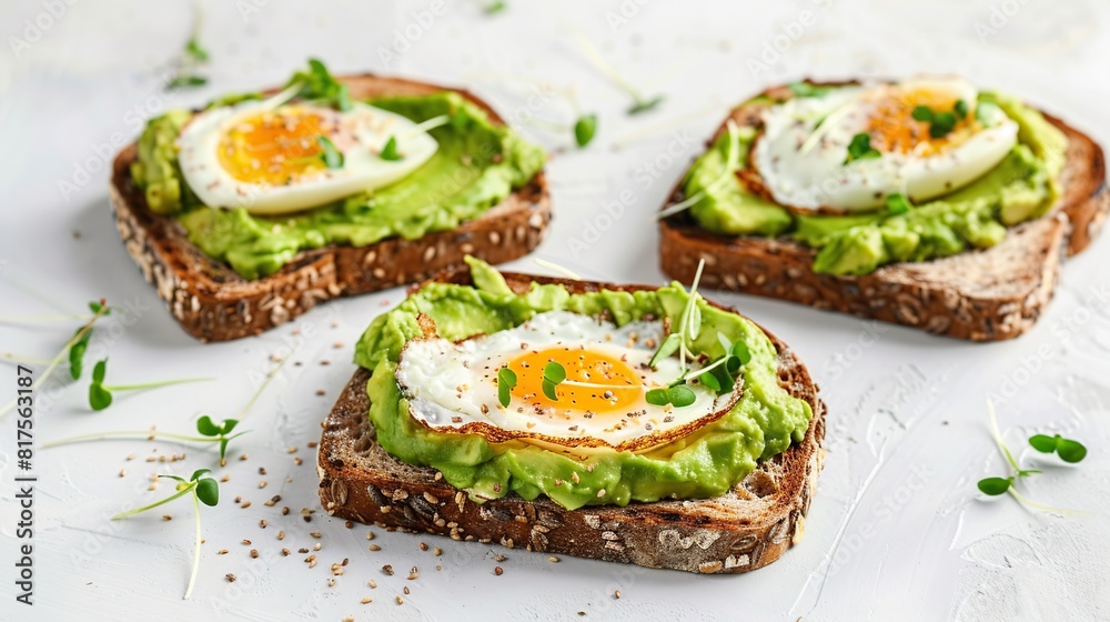 Avocado Egg Sandwiches for healthy breakfast. AI Generative Avocado Egg Sandwiches for healthy breakfast. AI Generative