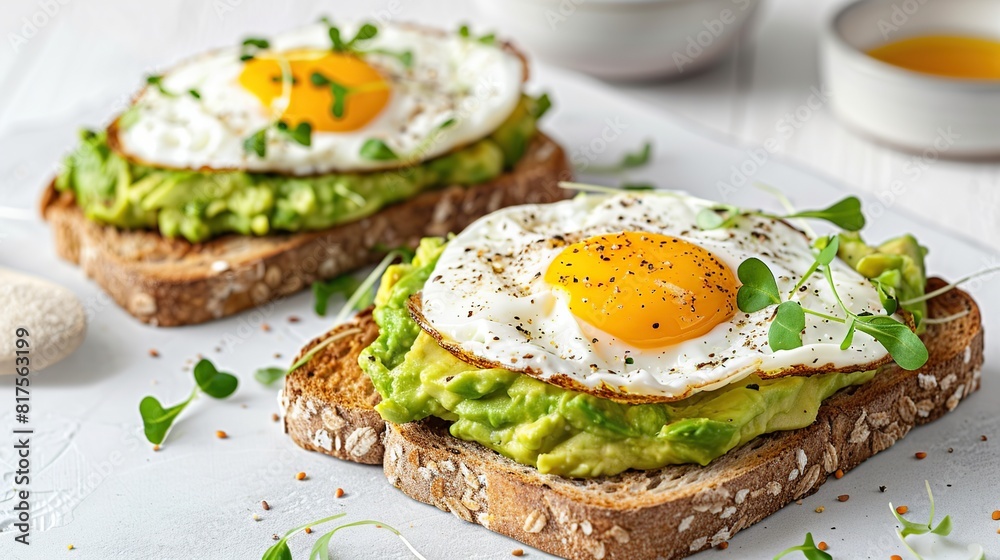 Avocado Egg Sandwiches for healthy breakfast. AI Generative Avocado Egg Sandwiches for healthy breakfast. AI Generative