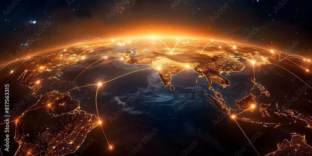 Global Data Transfer and Telecommunication Technology Exchange Hub in Southeast Asia. Concept Technology, Data Transfer, Telecommunication, Southeast Asia, Global Exchange Hub