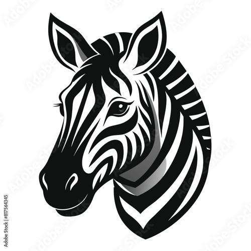 Zebra head isolated on white background. Vector illustration design
