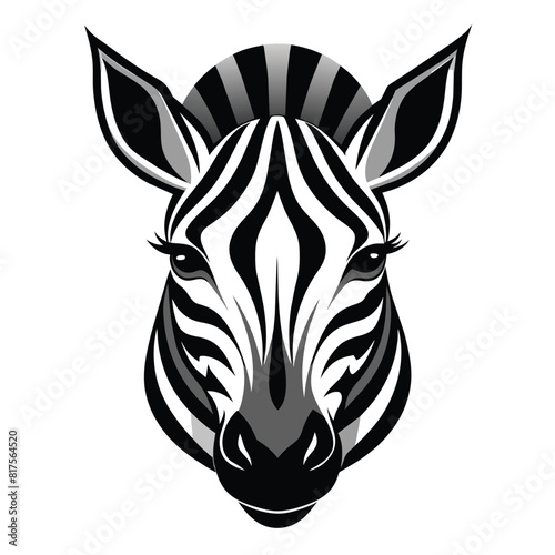 Zebra head isolated on white background. Vector illustration design