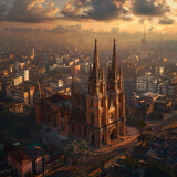 When History Meets Modernity: The Majestic Cathedral of West Bengal under a Twilight Sky