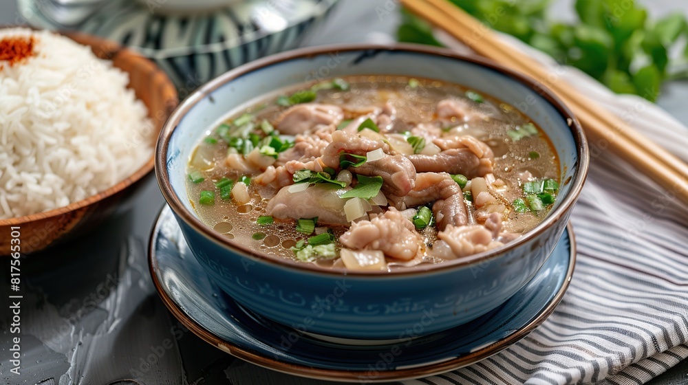 Chinese style breakfast soup set. AI Generative Chinese style breakfast soup set. AI Generative