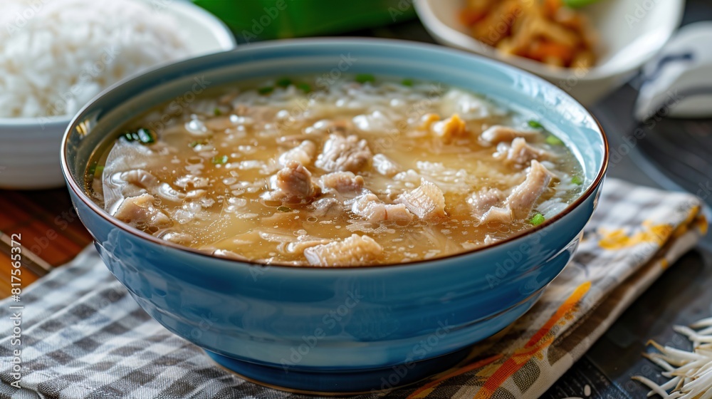Chinese style breakfast soup set. AI Generative Chinese style breakfast soup set. AI Generative
