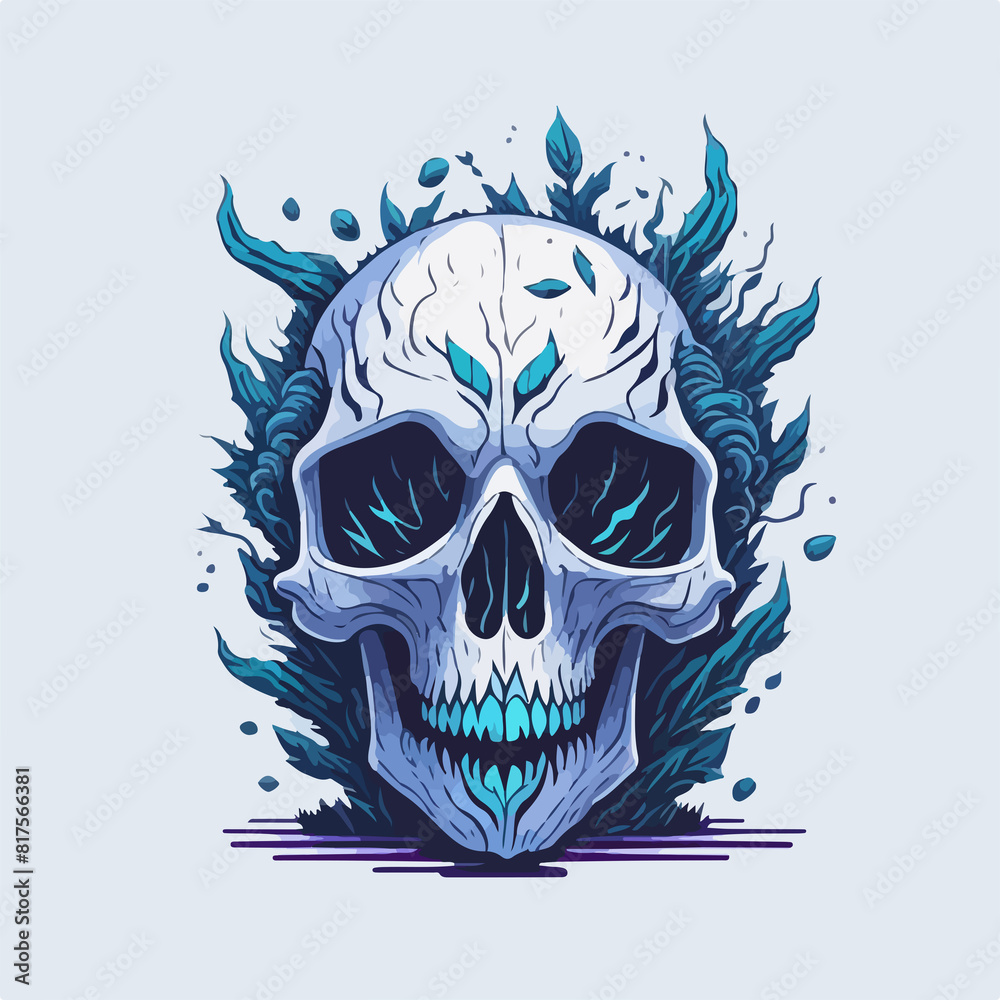 A devil skull, shrouded in darkness, emerges from the deep sea with an eerie glow, evoking a sense of dread and fascination. A devil skull, shrouded in darkness, emerges from the deep sea with an eerie glow, evoking a sense of dread and fascination.
