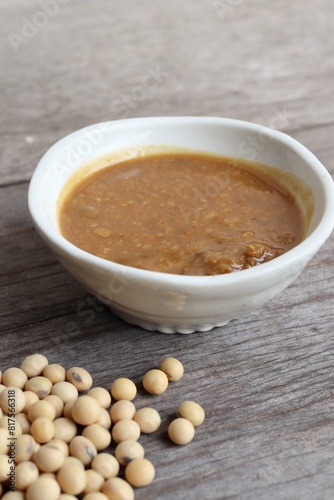 Salted soy beans paste miso photo