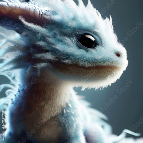 3D furry forest animal with beautiful colors and white background. with Generative AI technology	