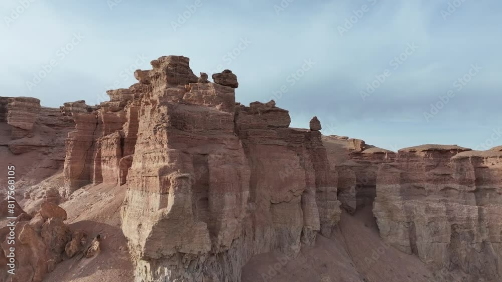 View from a quadcopter of the Valley of Castles of the Charyn Canyon in the Almaty region (Kazakhstan) View from a quadcopter of the Valley of Castles of the Charyn Canyon in the Almaty region (Kazakhstan)