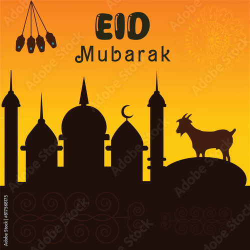 Eid al-Adha mubarak card vector